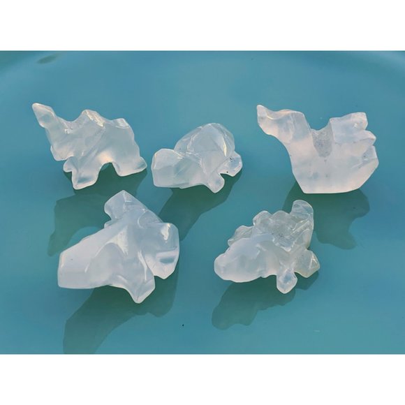 Vintage lot 5 Miniature Carved quartz Animals Turtle, Alligator, duck, elephant, - Picture 9 of 9